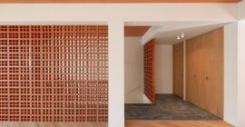 Residence Renovation in Chalandri ground floor with ceramic claustra and oak cabinetry