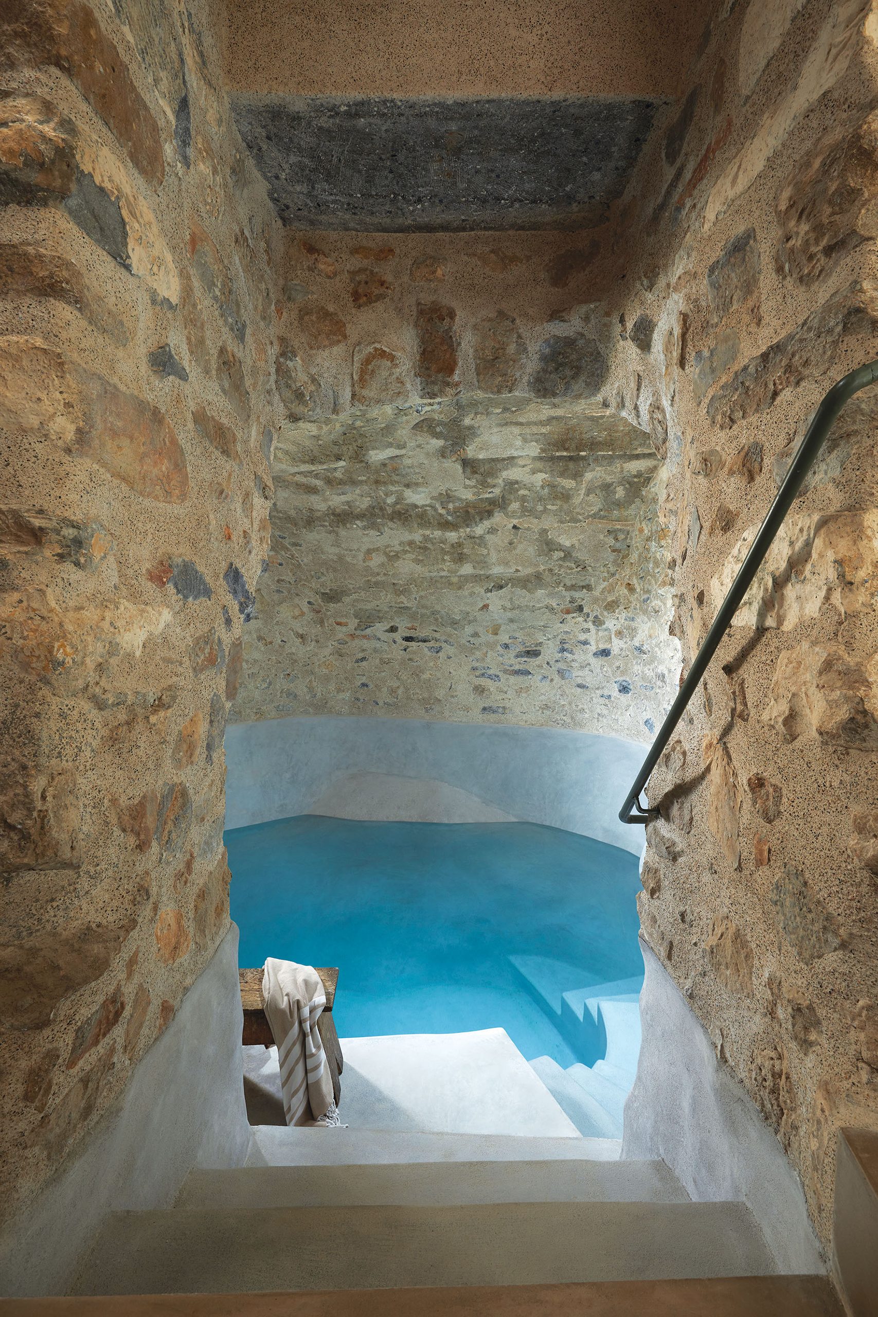 Indoor pool in the former stone cistern at Paratiritirio