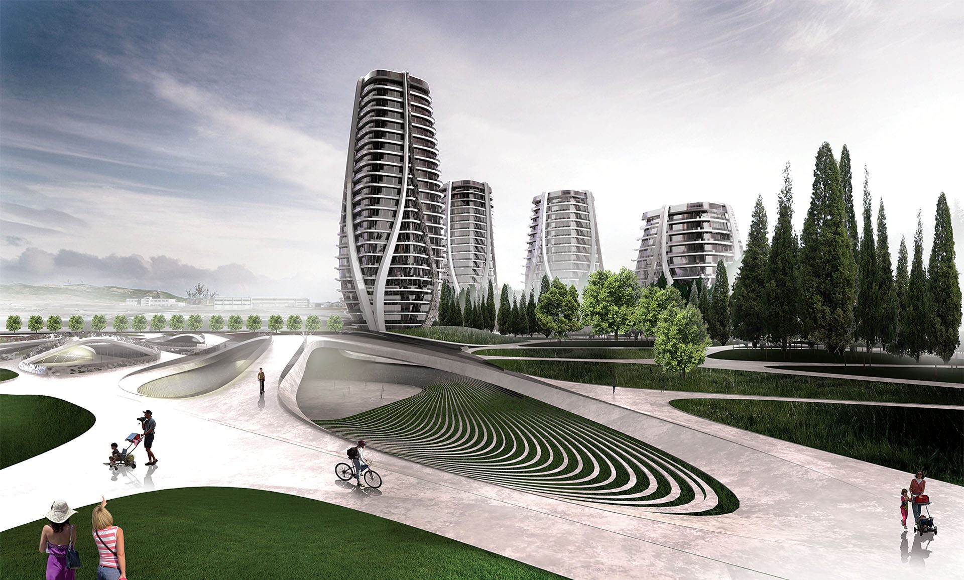 Athens Vision towers and landscaped park concept by Lianou Chalvatzis Architects